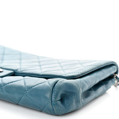 Chanel Lambskin Quilted Clutch with Chain Flap Turquoise 10 of 11
