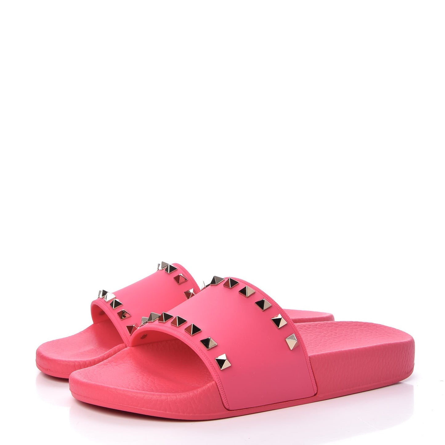 Rubber Rockstud Slide Sandals 37 Shadow Pink