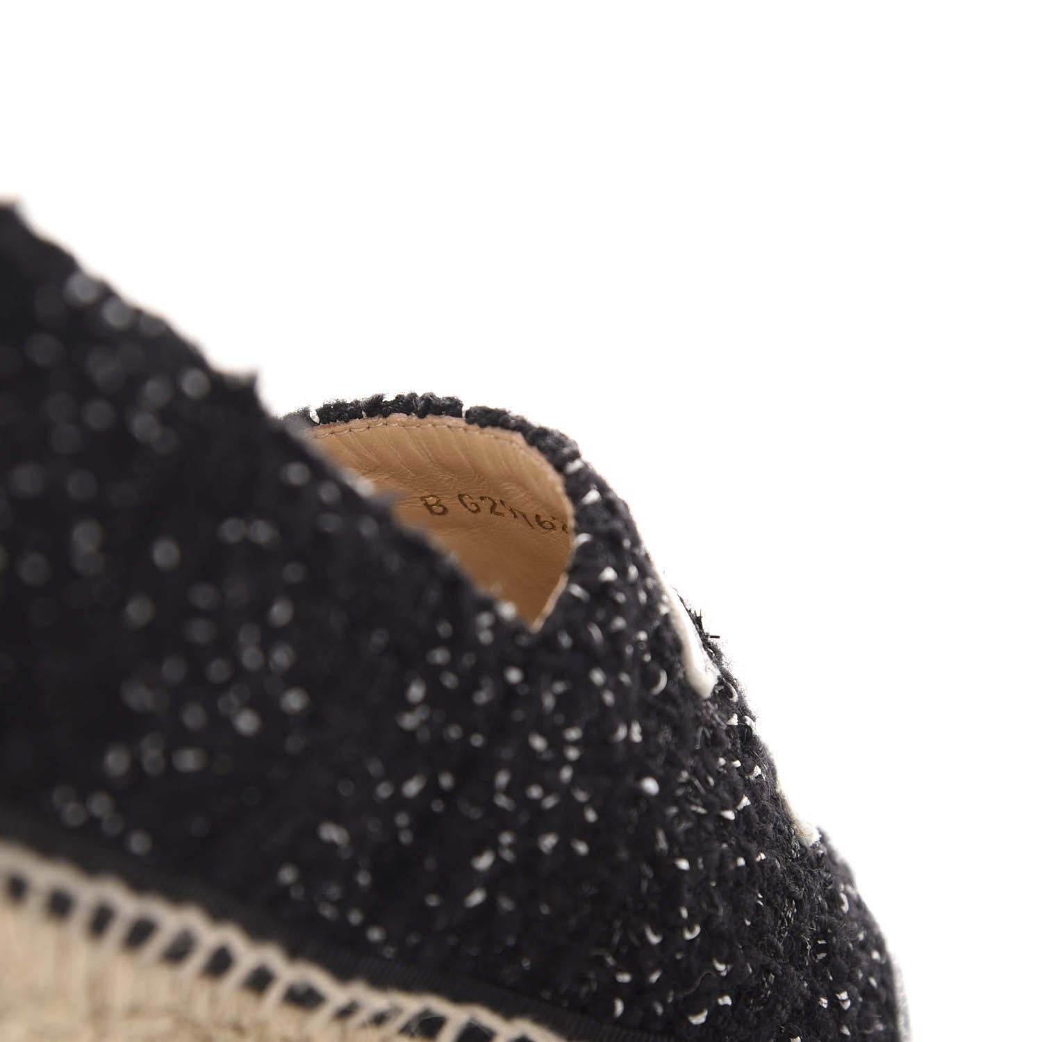 Chanel Metallic Lambskin Tweed CC Espadrilles 36 Black Silver 11 of 12