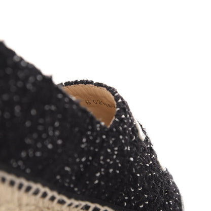 Chanel Metallic Lambskin Tweed CC Espadrilles 36 Black Silver 11 of 12