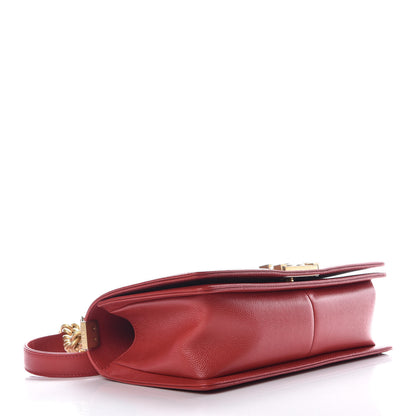 Chanel Caviar Chevron Quilted Medium Boy Flap Red 5 of 10