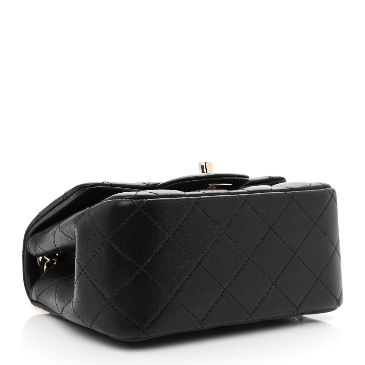 Lambskin Quilted Mini Square Flap Black