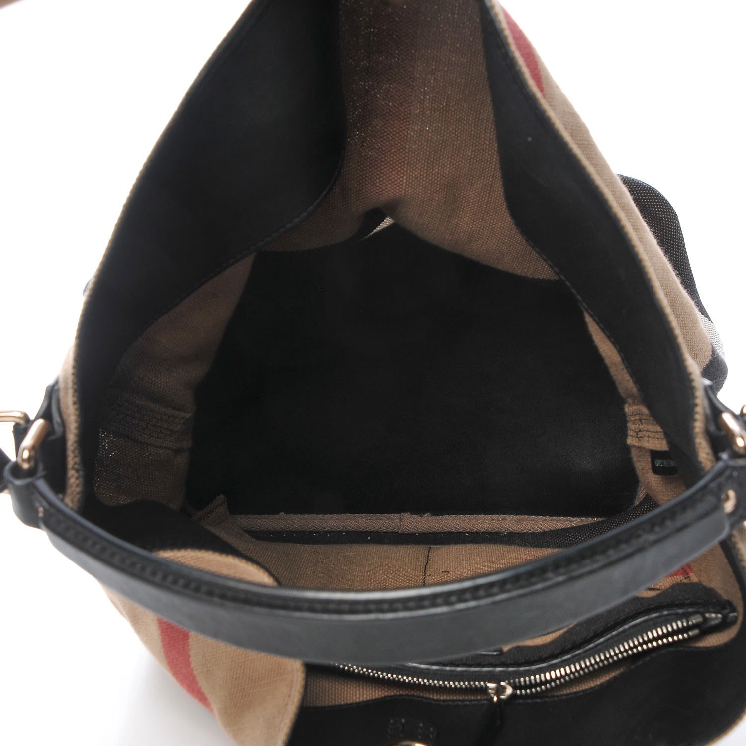 Burberry Canvas Mega Check Medium Ashby Hobo Black 5 of 8