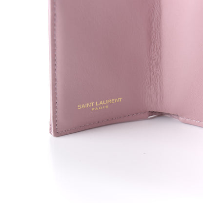 Saint Laurent Grain De Poudre Matelasse Chevron Monogram Tiny Wallet Tender Pink 8 of 10