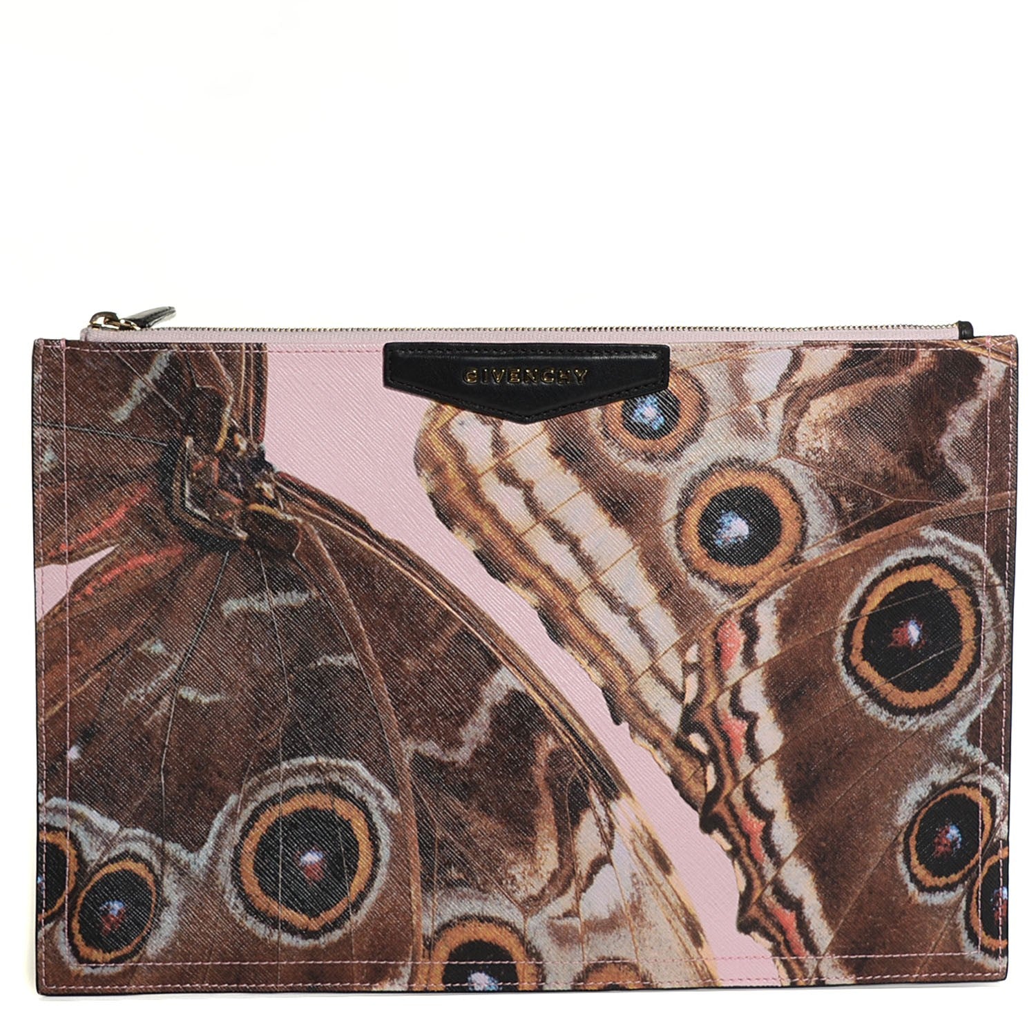 Givenchy Coated Canvas Butterfly Print Large Flat Zip Pouch Multicolor 1 of 9