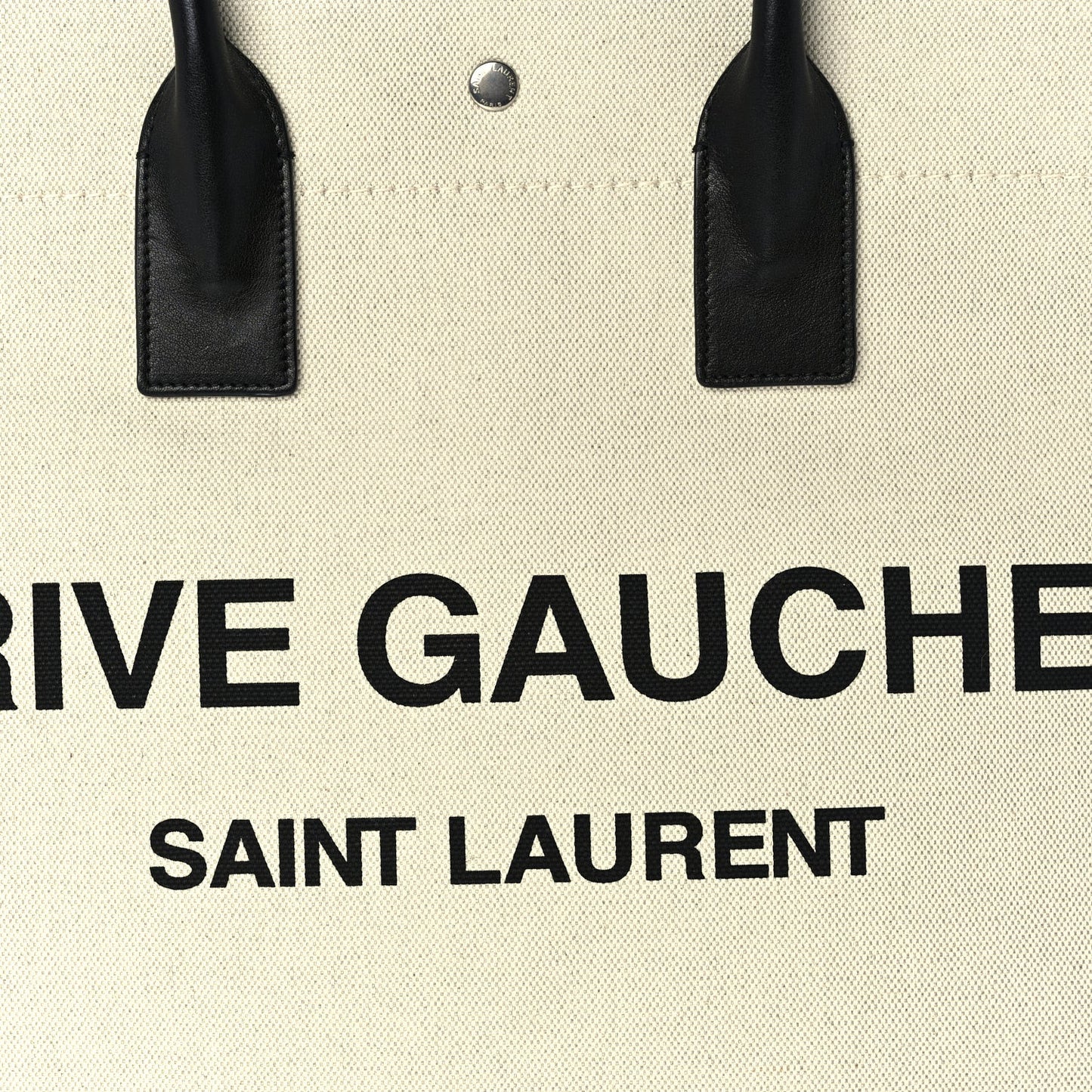 Linen Calfskin Rive Gauche Tote Optic White