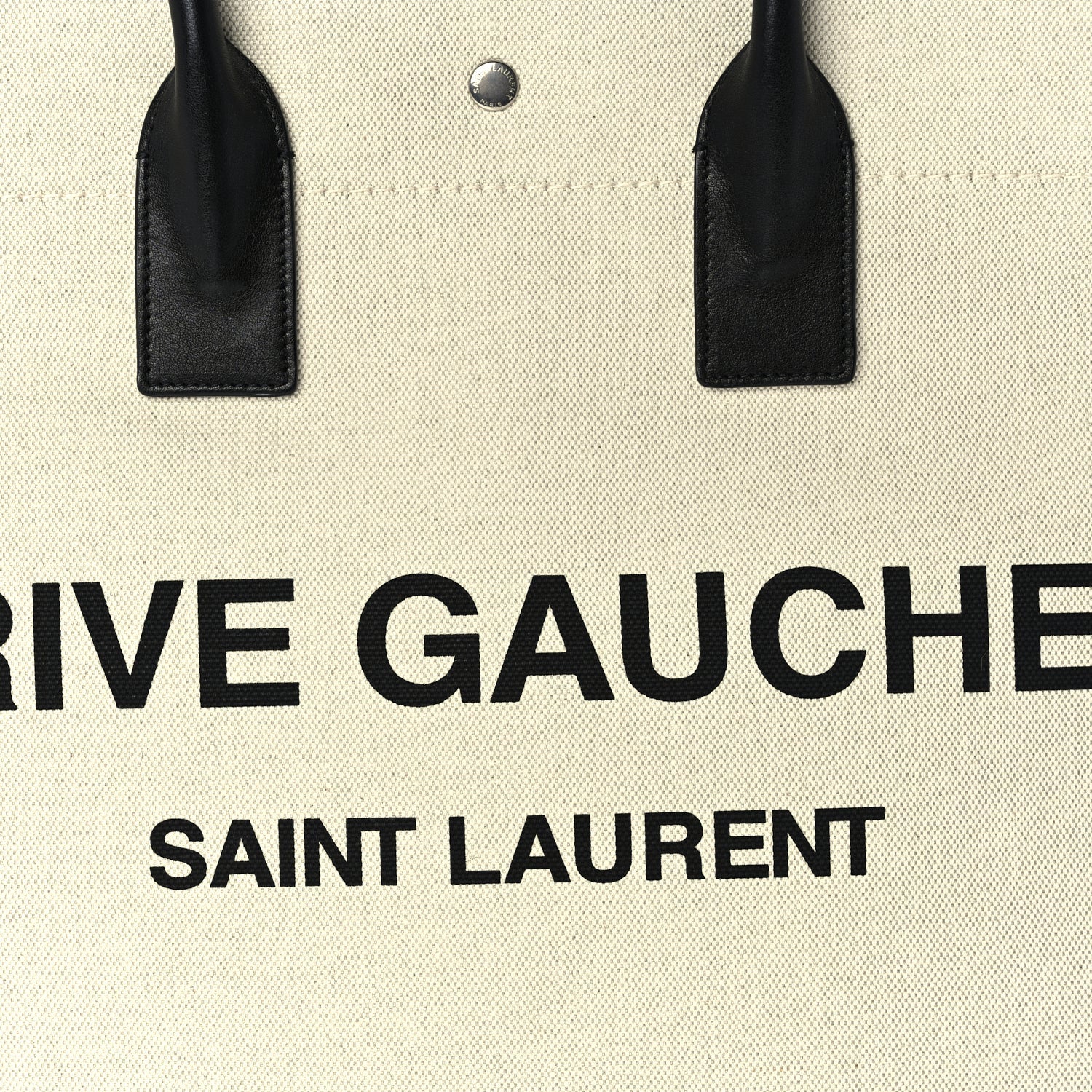 Saint Laurent Linen Calfskin Rive Gauche Tote Optic White 6 of 8