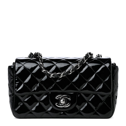 Chanel Patent Calfskin Quilted Mini Rectangular Flap Black 2 of 8