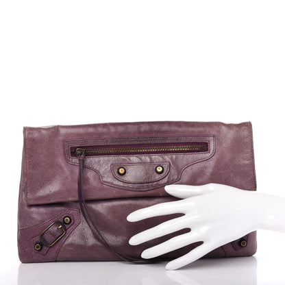 Balenciaga Agneau Classic Hardware Envelope Clutch Murier 3 of 9