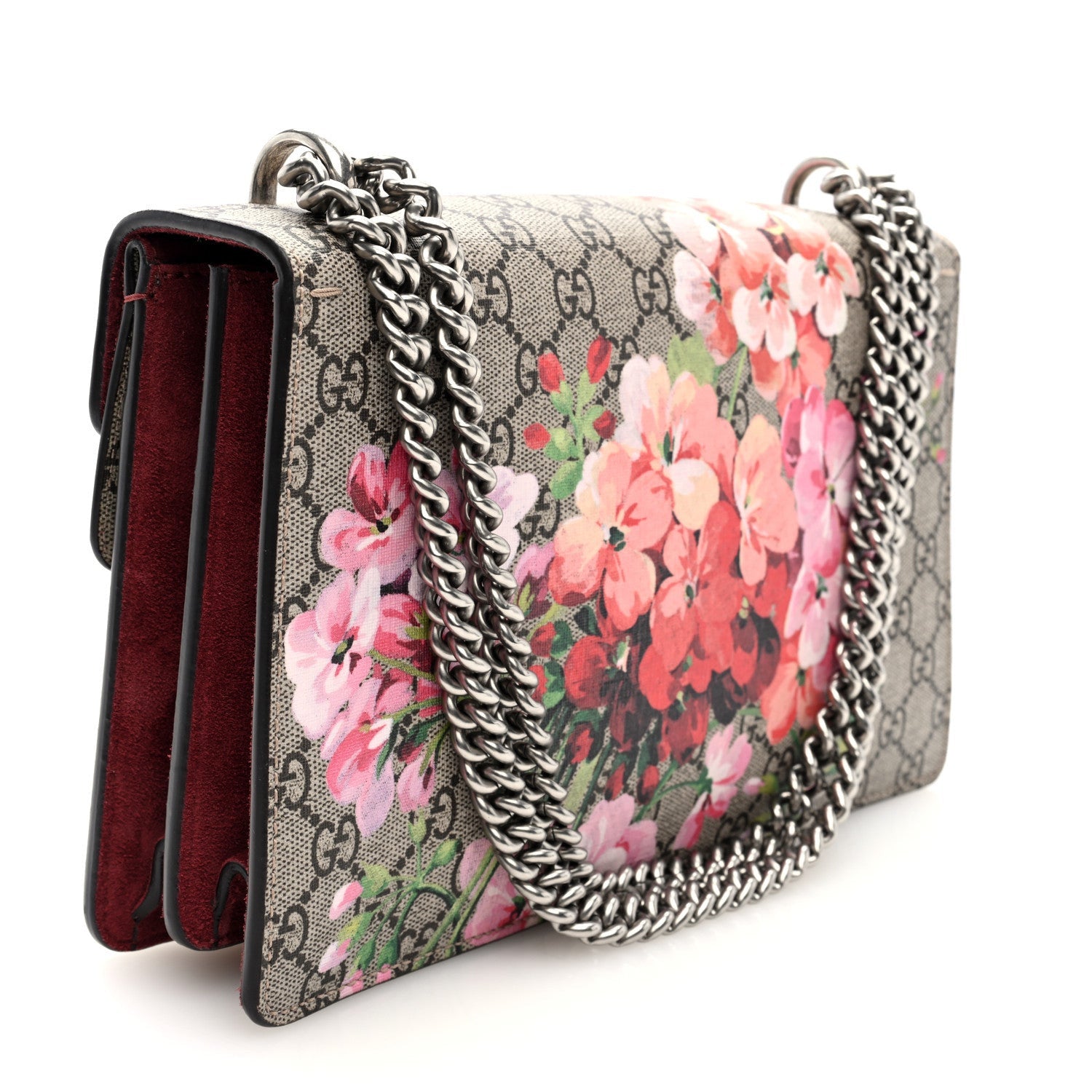 Gucci GG Supreme Monogram Blooms Small Dionysus Shoulder Bag Beige Multicolor Dry Rose 3 of 7