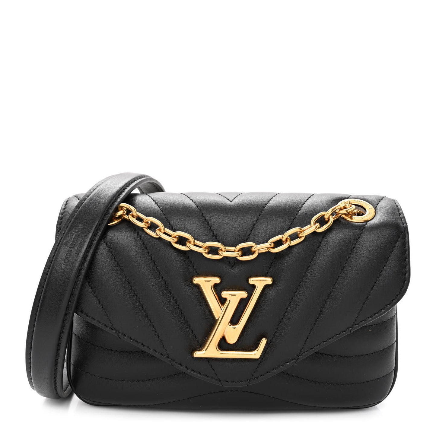 Calfskin LV New Wave Chain Bag Black