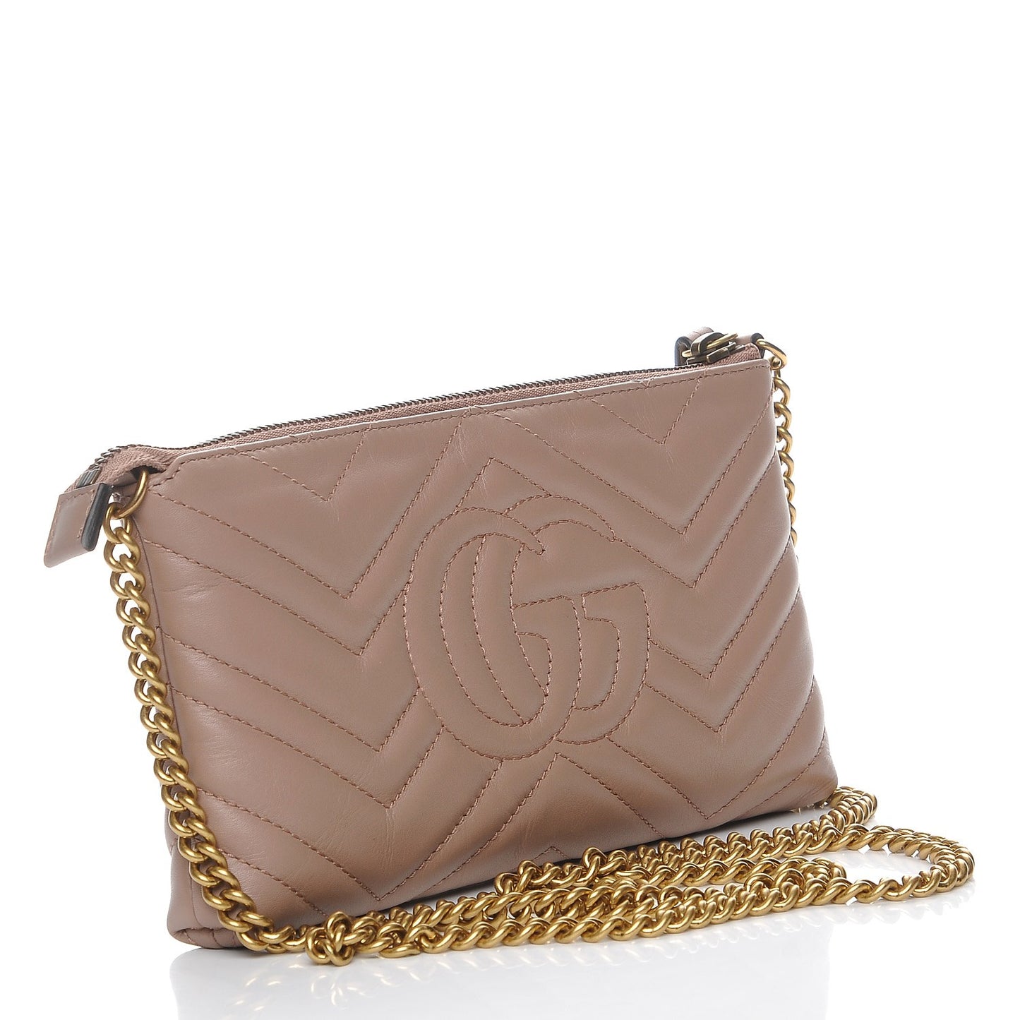 Calfskin Matelasse Mini GG Marmont Chain Bag Porcelain Rose