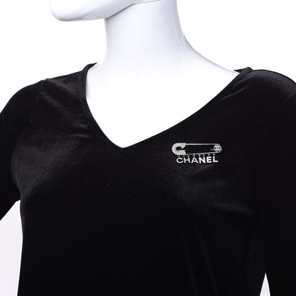 Chanel Crystal Safety Pin Brooch Silver 2 of 4