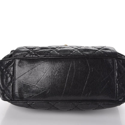 Chanel Crumpled Caviar Coco Pleats Messenger Flap Black 9 of 10
