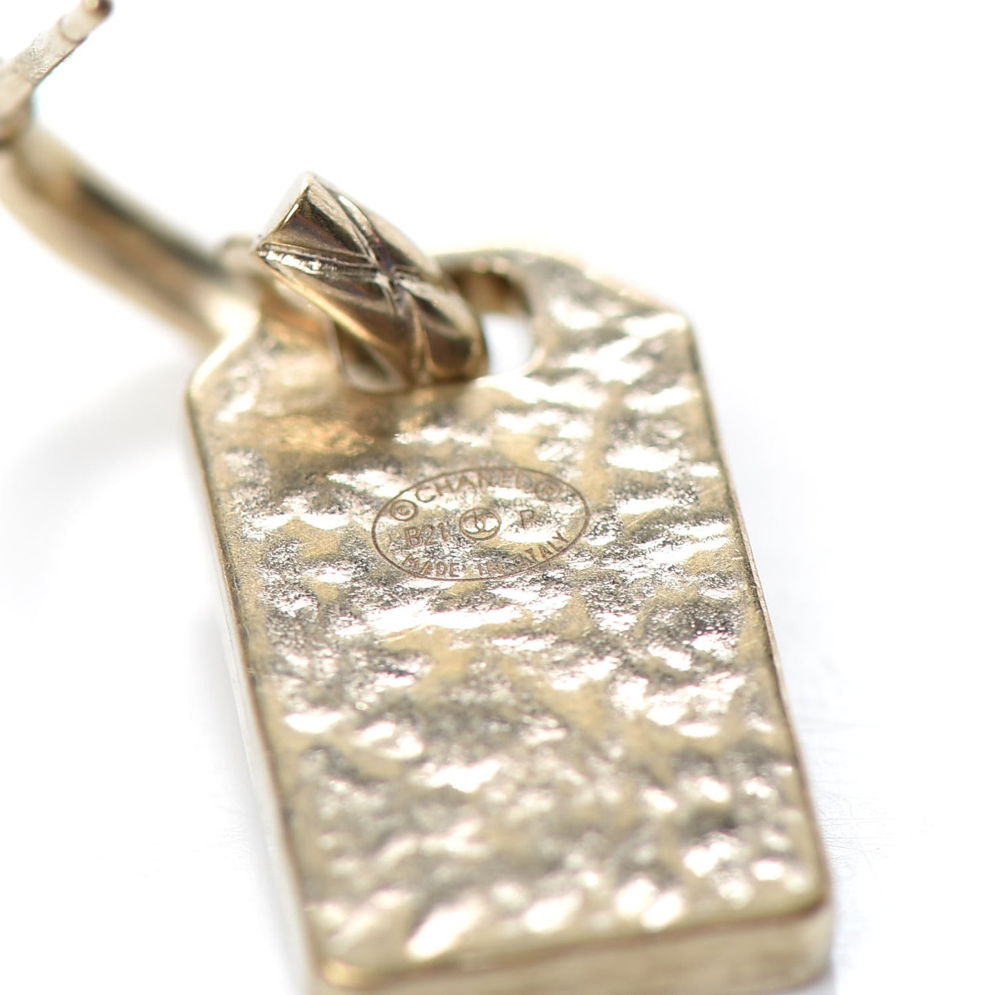 CC Tag Drop Earrings Gold