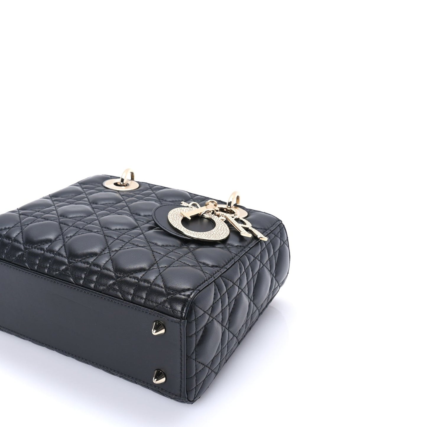 Lambskin Cannage Crystal Small My ABCDior Lady Dior  Black