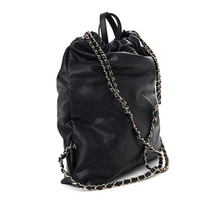 Chanel Shiny Caviar Quilted Chanel 22 Backpack Dark Blue 3 of 11