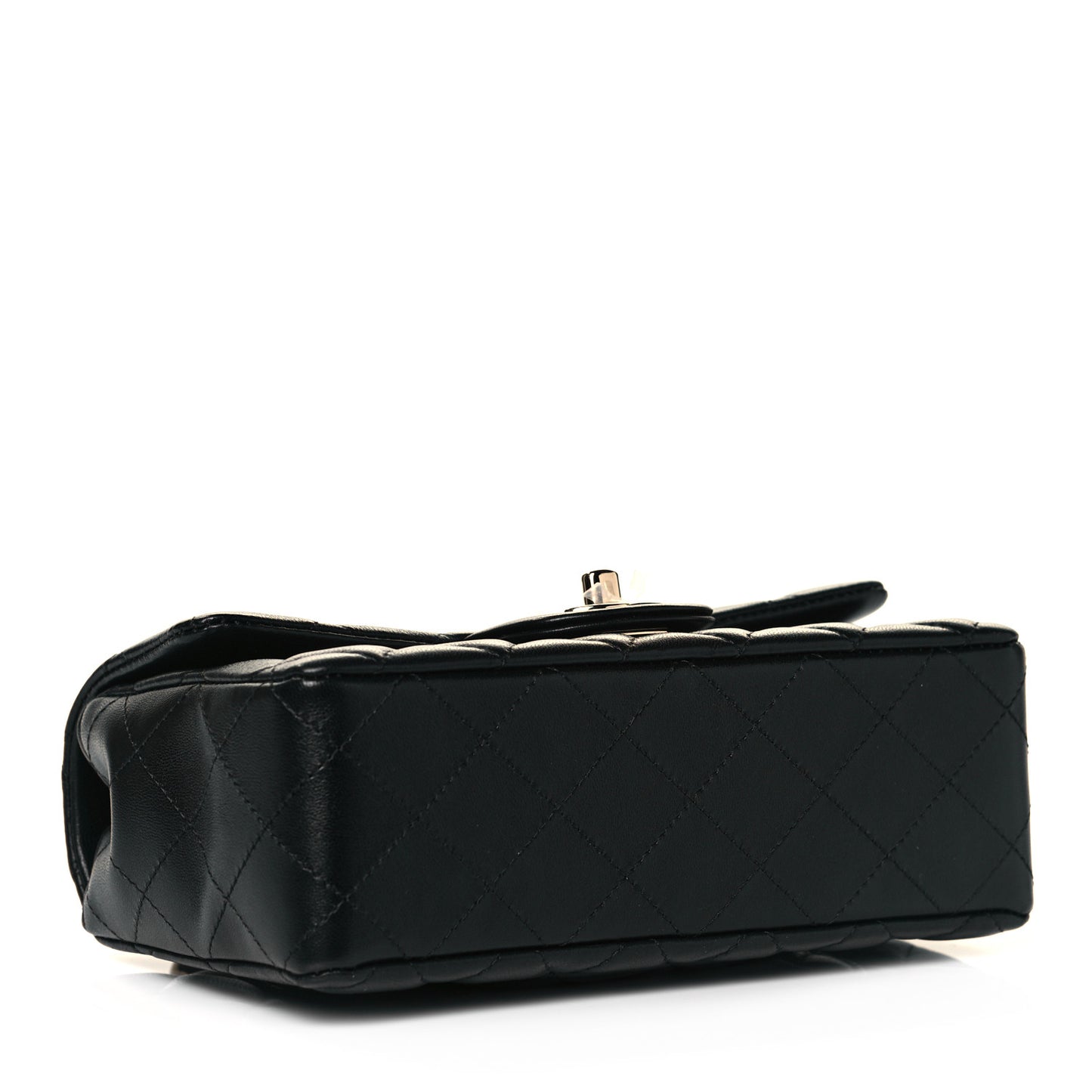 Lambskin Quilted Mini Rectangular Flap Black