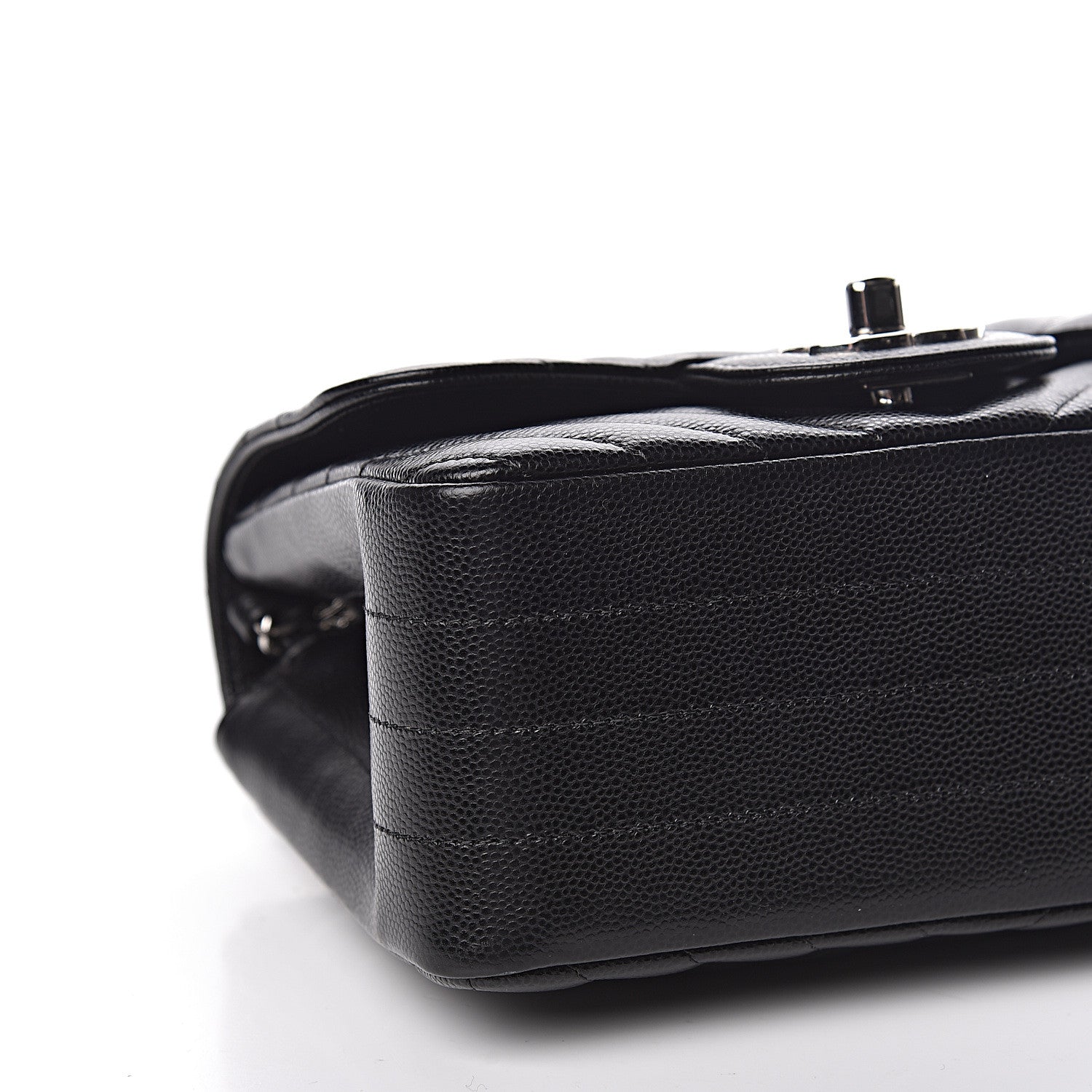 Chanel Caviar Chevron Quilted Mini Square Flap Black 8 of 10