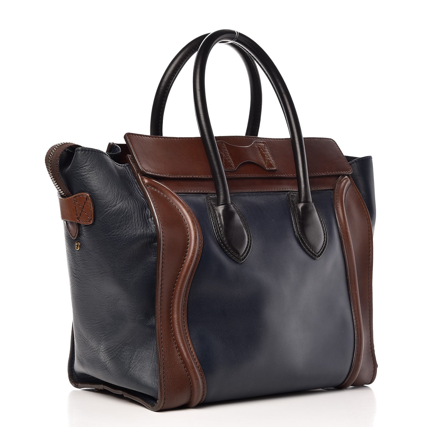 Celine Smooth Calfskin Mini Tri-Color Luggage Navy 3 of 13