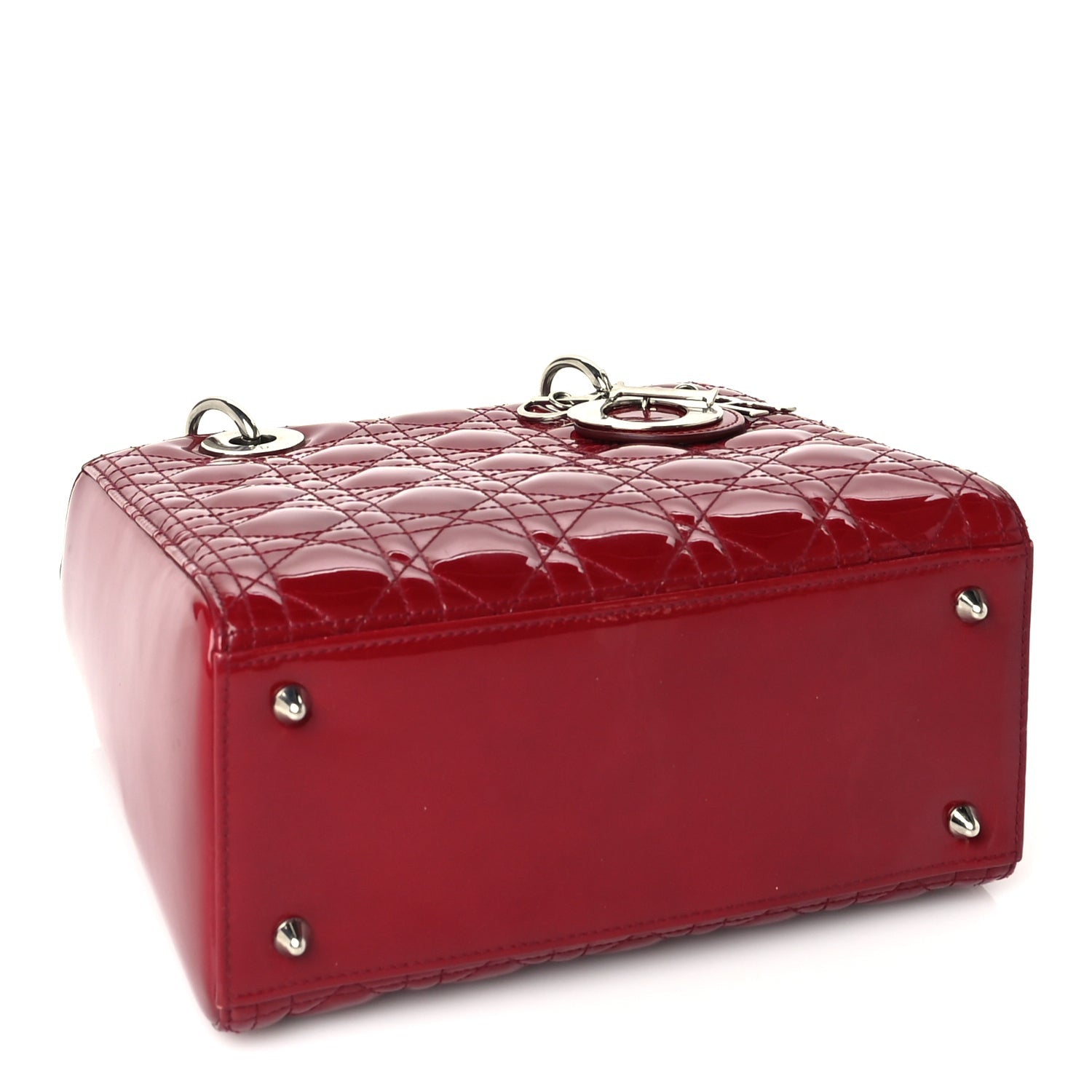 Christian Dior Patent Cannage Medium Lady Dior Red 3 of 8