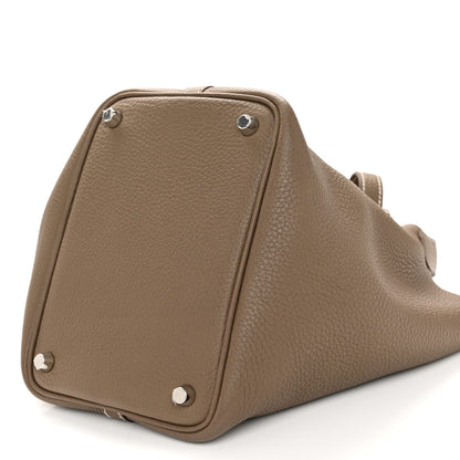 Hermes Taurillon Clemence Picotin Lock 18 PM Etoupe 10 of 11