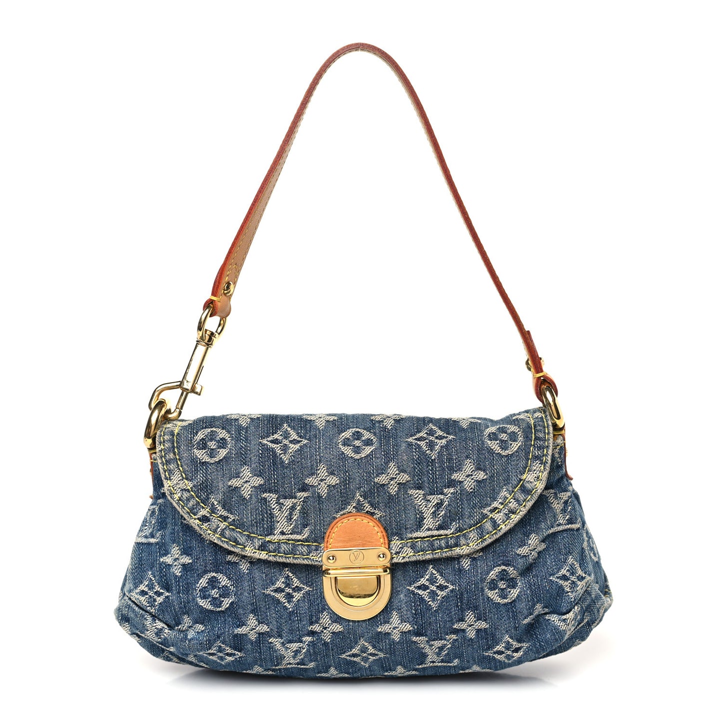 Monogram Denim Mini Pleaty Blue