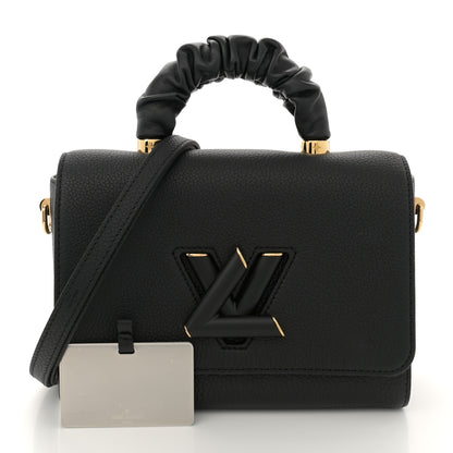 Louis Vuitton Taurillon Smooth Calfskin Scrunchie Twist One Handle MM Black 3 of 11