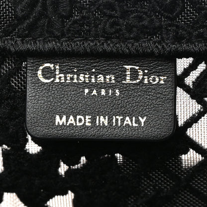 Christian Dior Embroidered 3D Macrame D-Lace Butterfly Medium Book Tote Black Multicolor 6 of 12