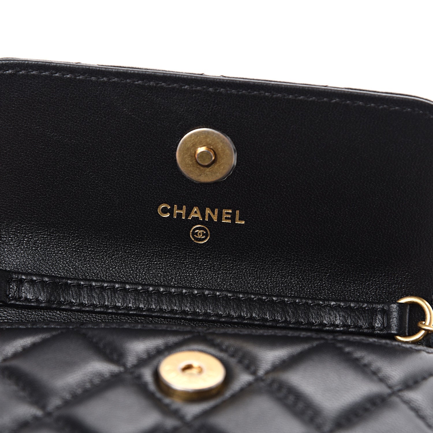 Chanel Lambskin Quilted Pearl Crush Clutch With Chain Black 5 of 10