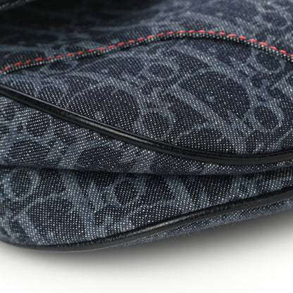 Christian Dior Denim Monogram Flight Saddle Bag 9 of 11