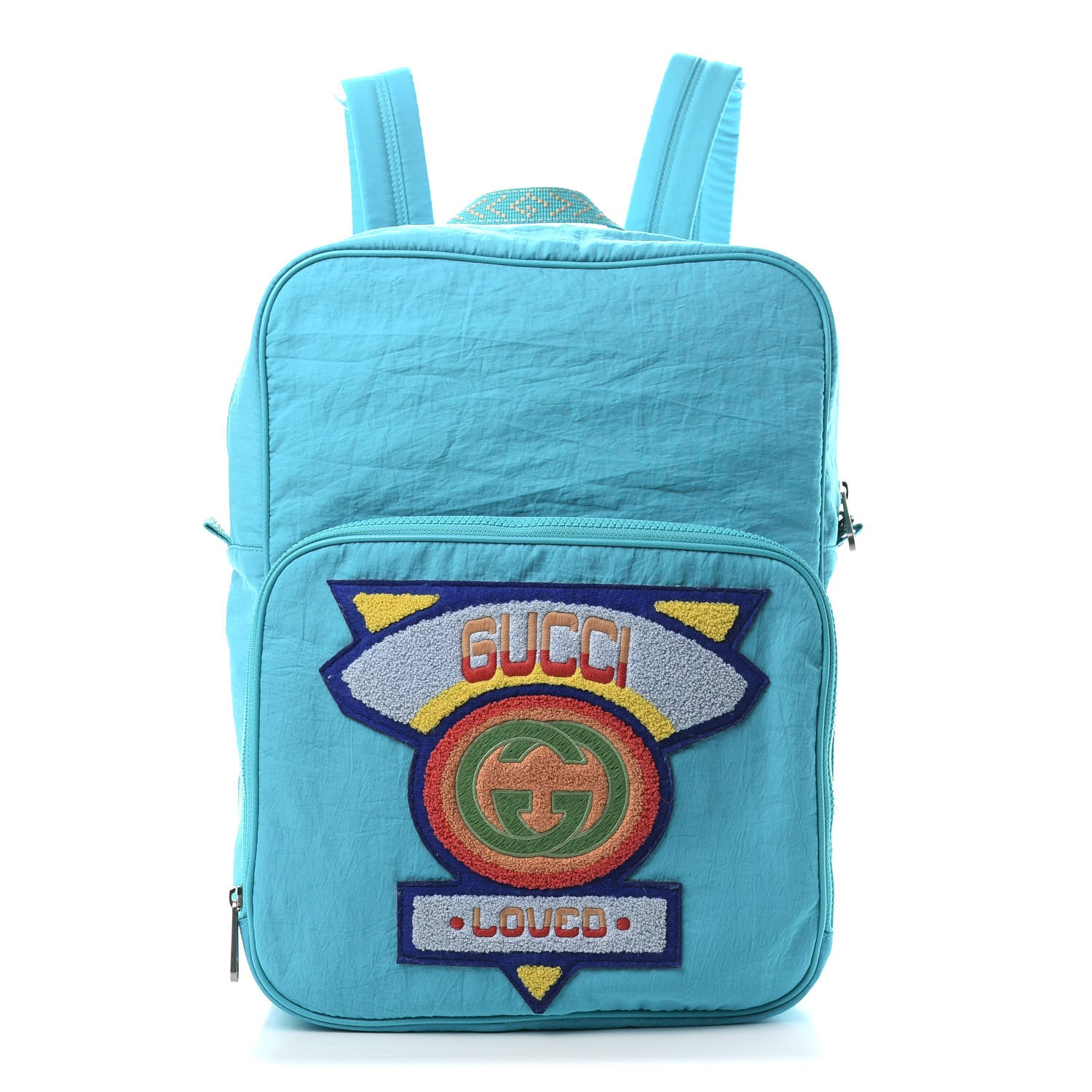 Gucci Nylon Twill 80s Logo Patch Backpack Lago 1 of 10
