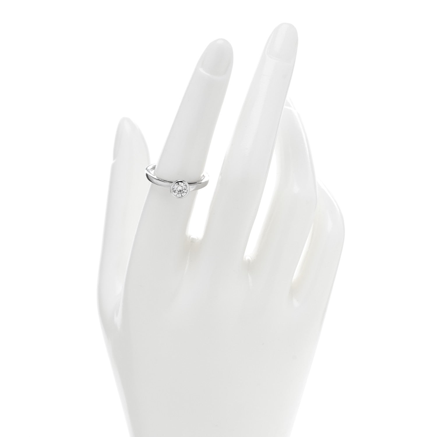 Cartier Platinum Diamond .50ct Bezel Set Solitaire Engagement Ring 54 6.75 2 of 5