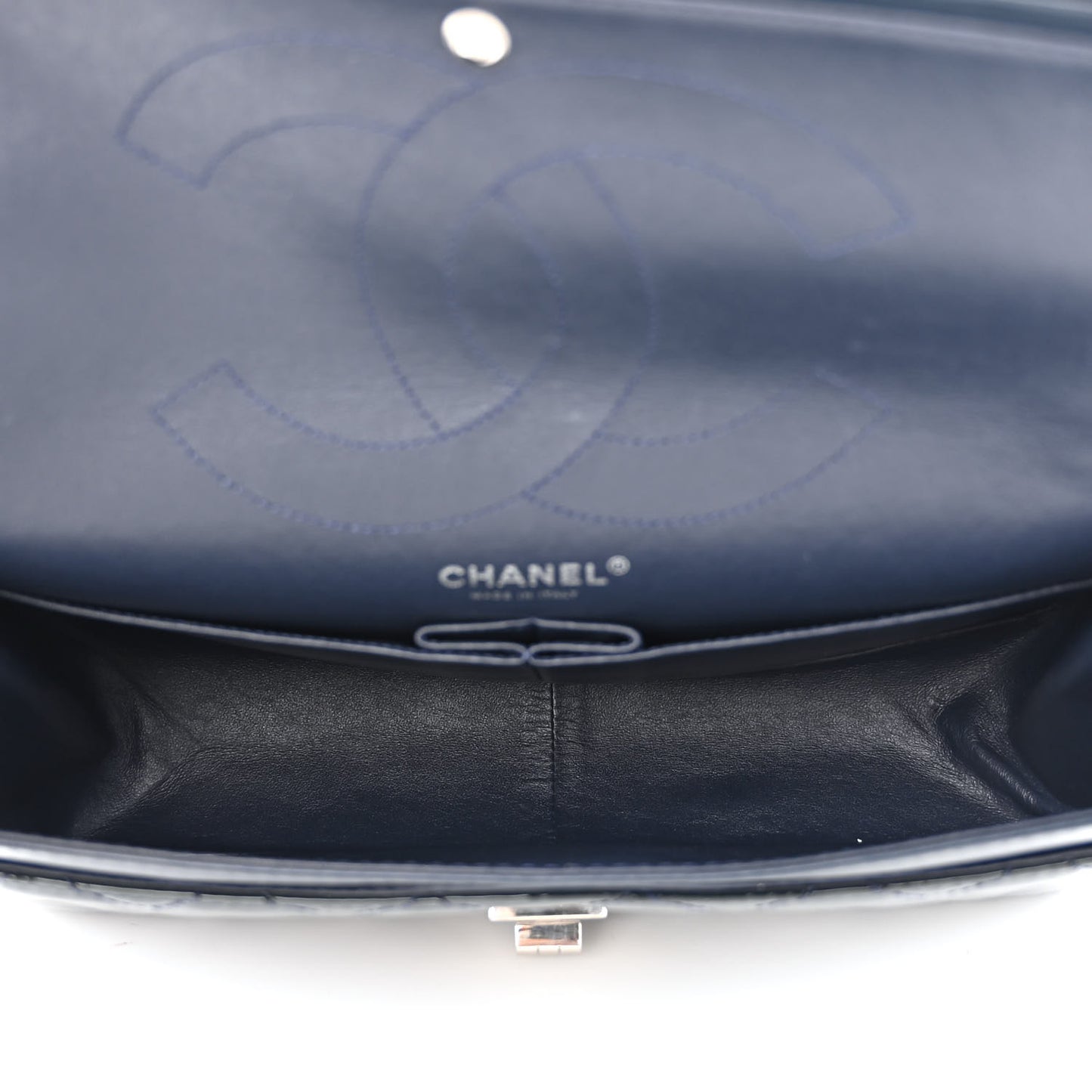 Patent Calfskin Quilted 2.55 Reissue 227 Flap Dark Blue