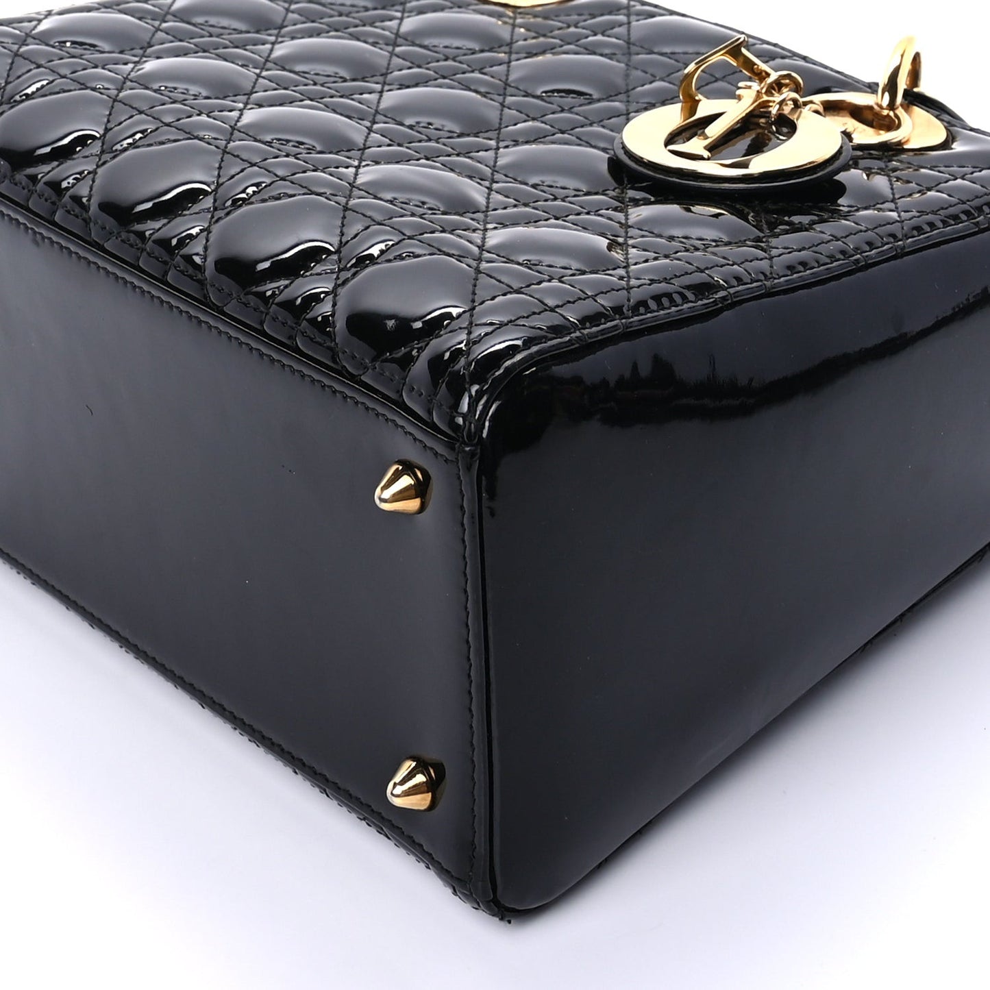 Patent Cannage Medium Lady Dior Black