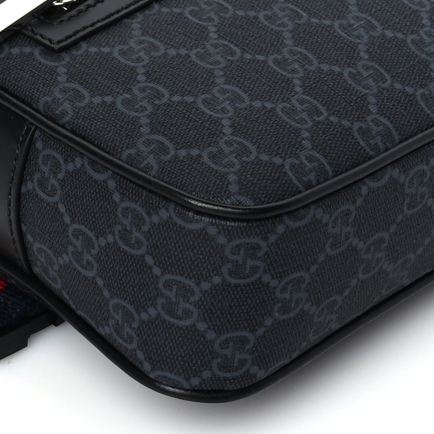 Gucci Soft GG Supreme Monogram Web Belt Bag Black Grey 7 of 8