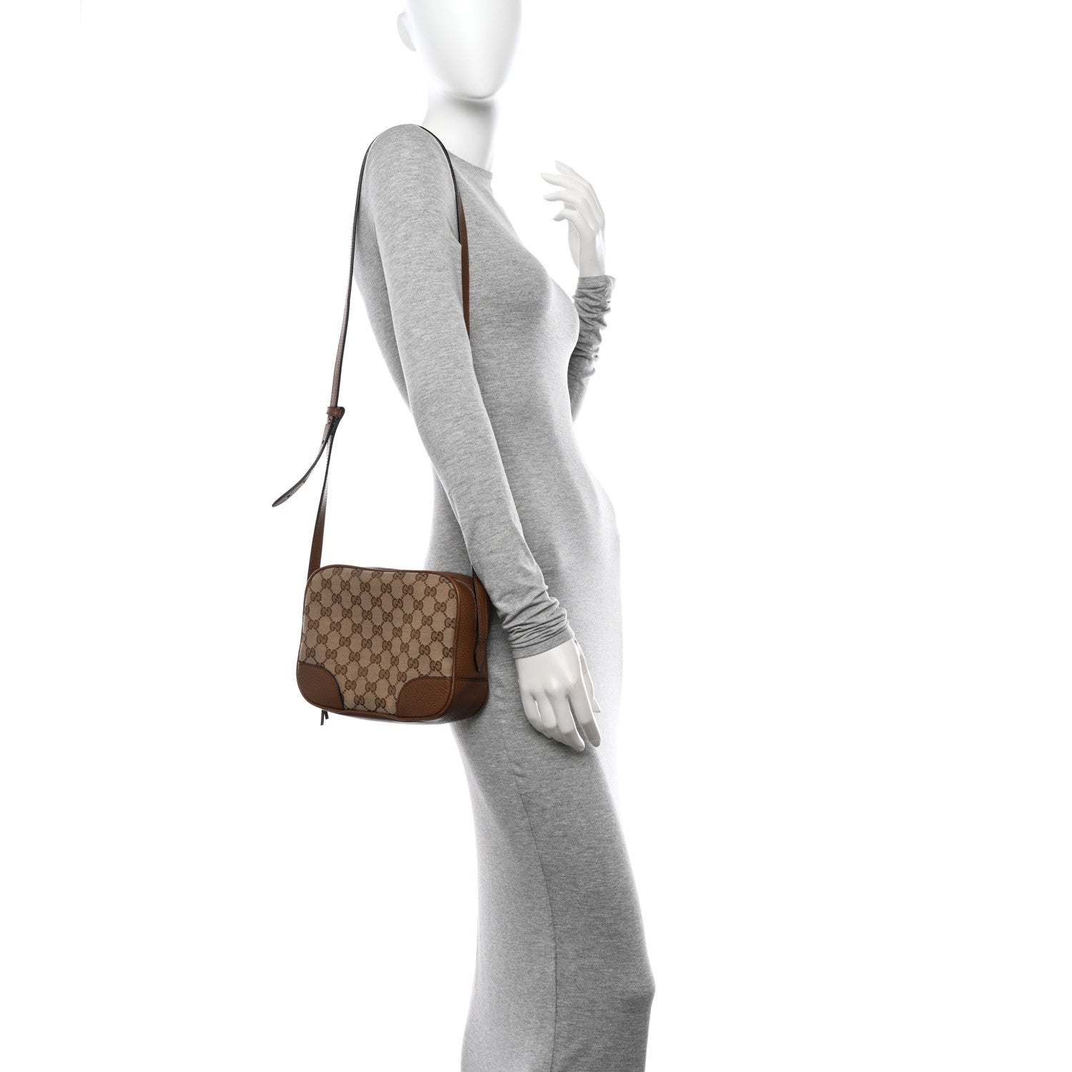 Gucci Monogram Mini Bree Messenger Bag Beige Tabacco 2 of 12