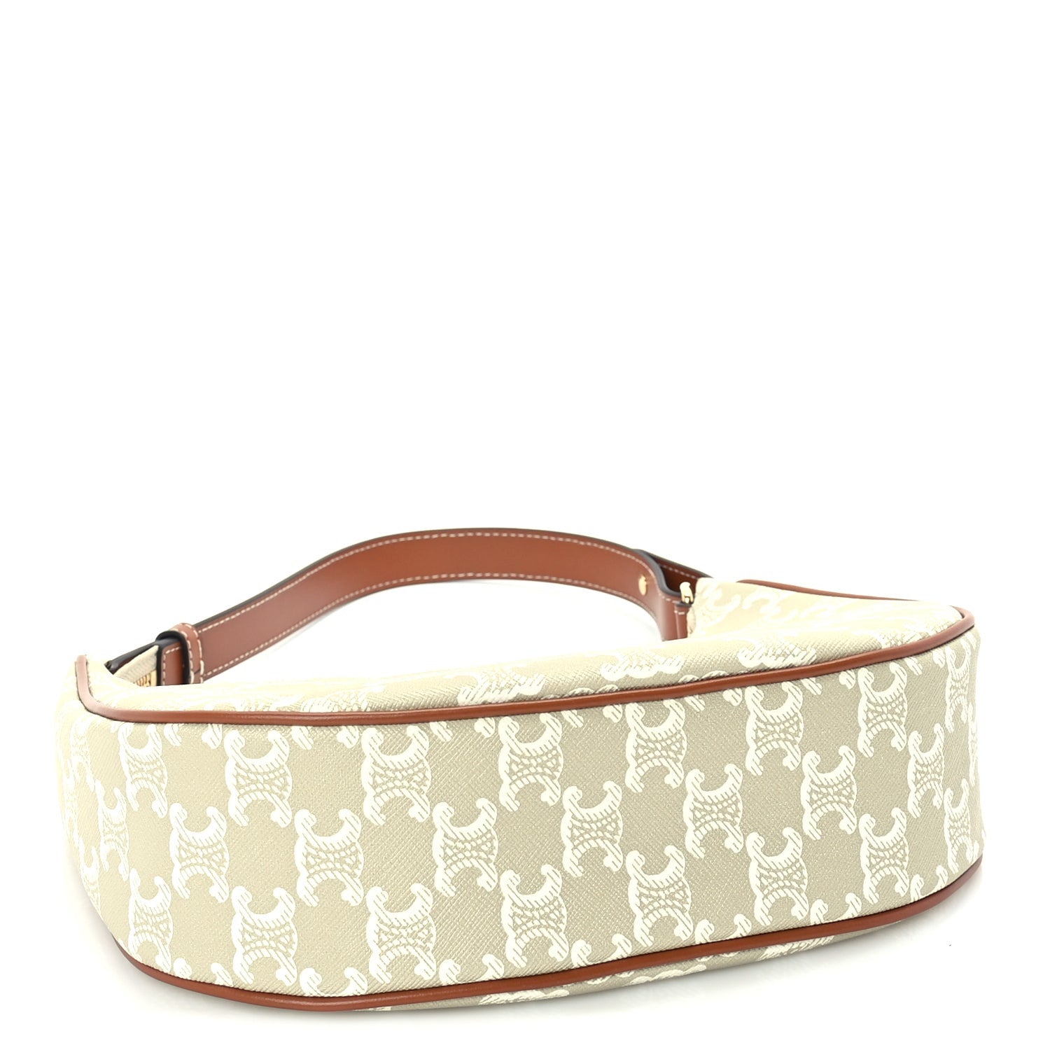 Celine Canvas Calfskin Ava Triomphe Shoulder Bag Grege 3 of 8
