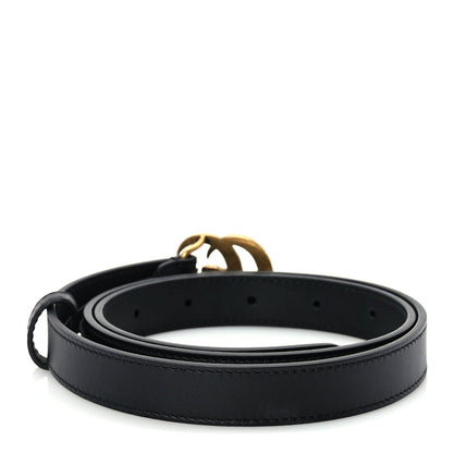 Gucci Moon Calfskin Pearl Double G 20mm Belt 80 32  Black Cream 2 of 6