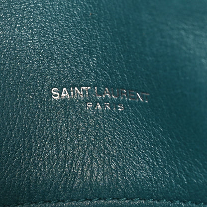 Saint Laurent Lambskin Quilted Small Loulou Puffer Monogram Chain Satchel Vert Canard 6 of 9