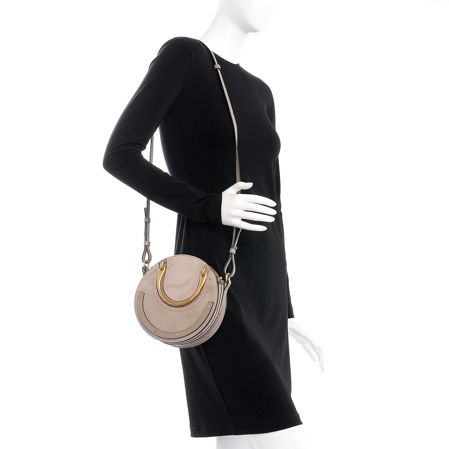 Chloe Calfskin Suede Small Pixie Bag Motty Grey 2 of 7