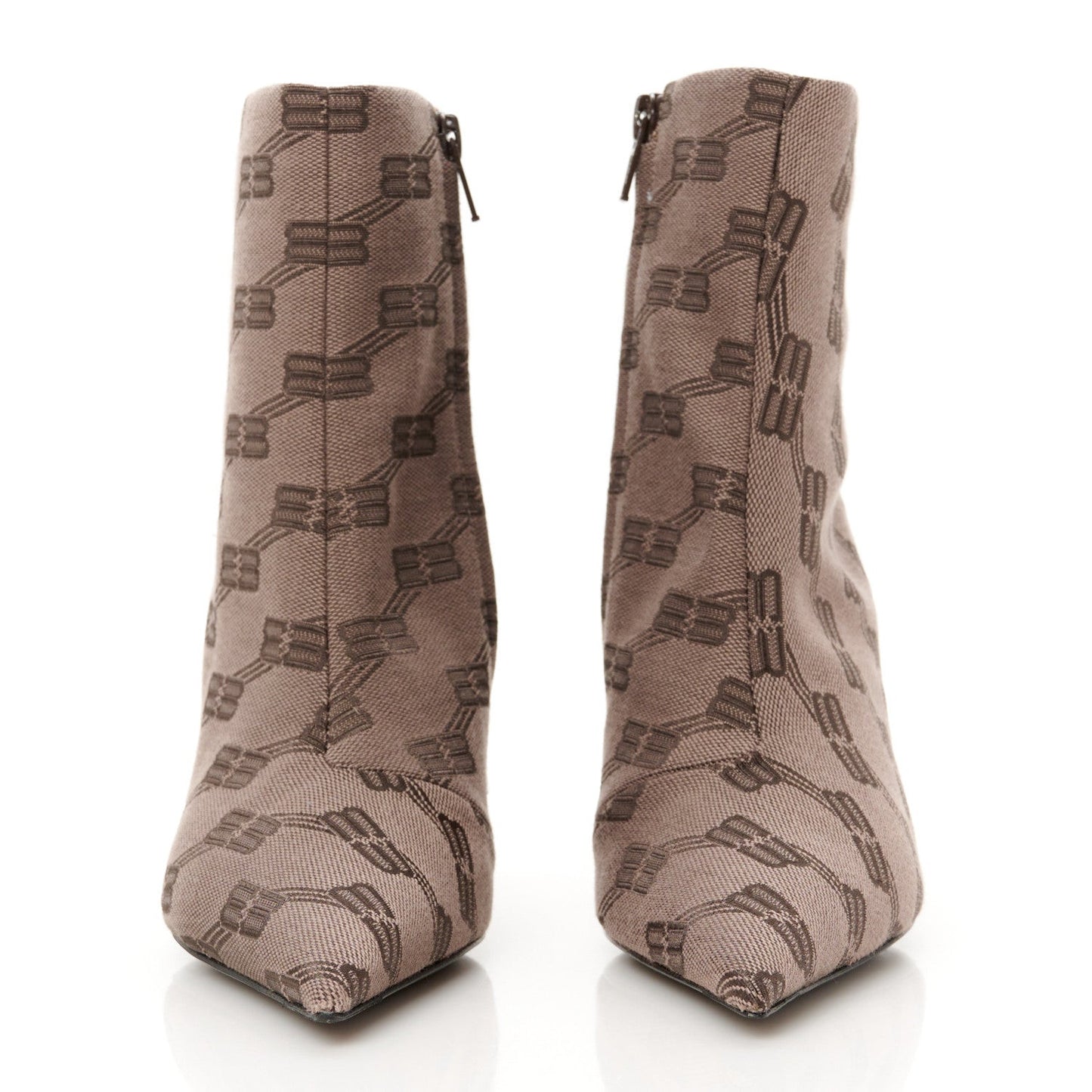 Jacquard BB Monogram Knife 80mm Bootie 37 Dark Mink Grey Dark Brown