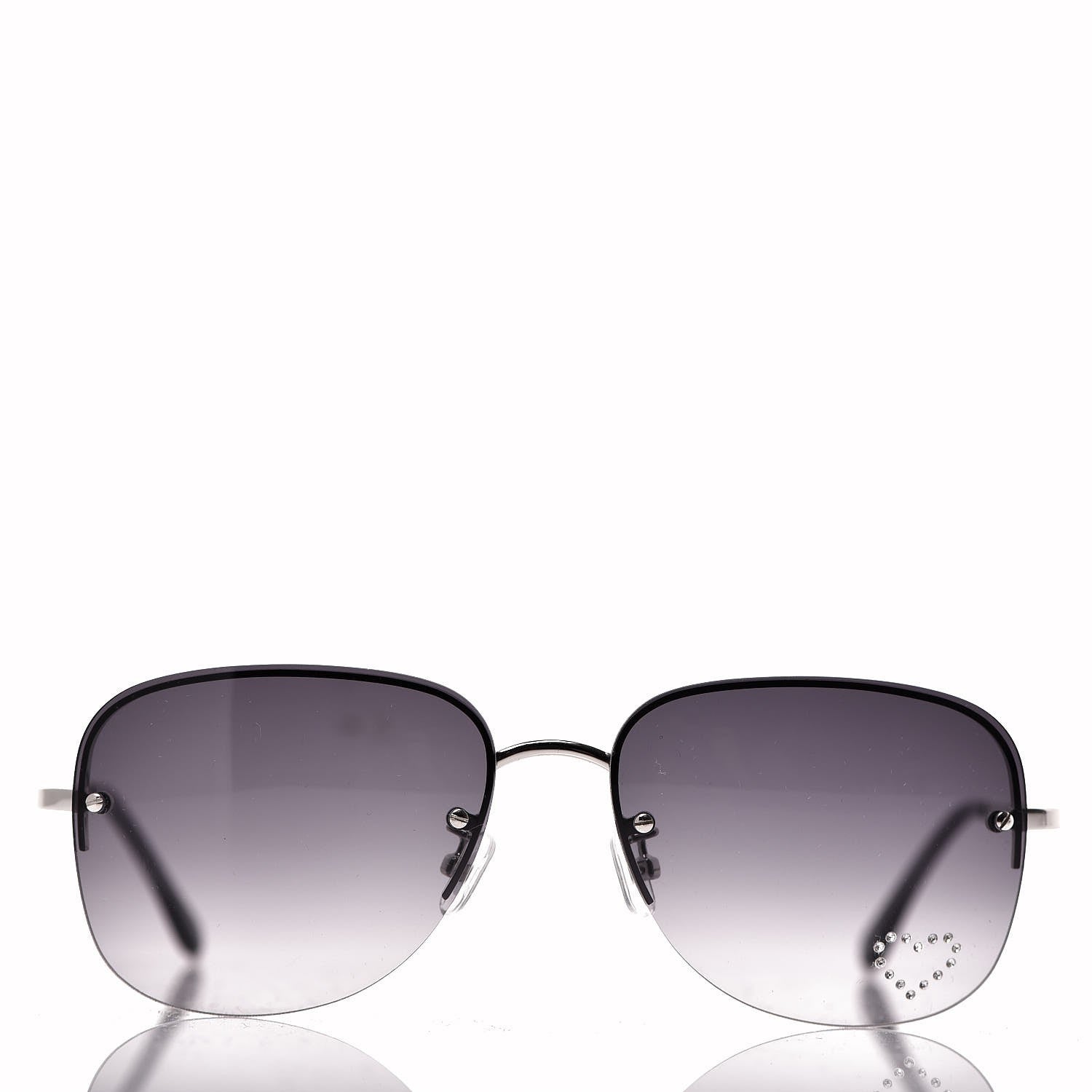 Chloe Crystal Rimless Sunglasses CL2262 Silver 2 of 8