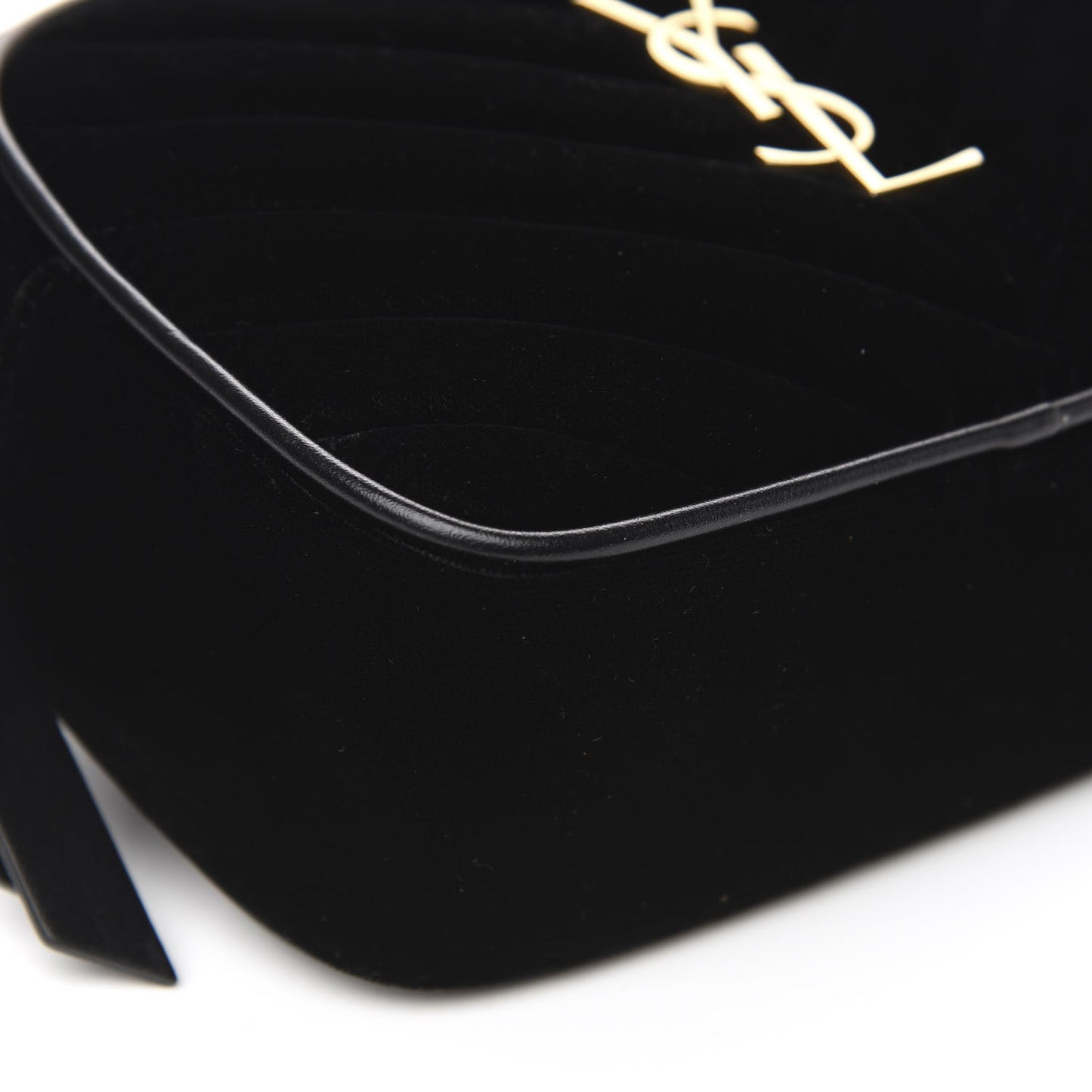 Velour Matelasse Monogram Lou Belt Bag Black