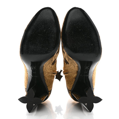 Louis Vuitton Jacquard Silhouette Ankle Boots 39 Gold Black 5 of 9