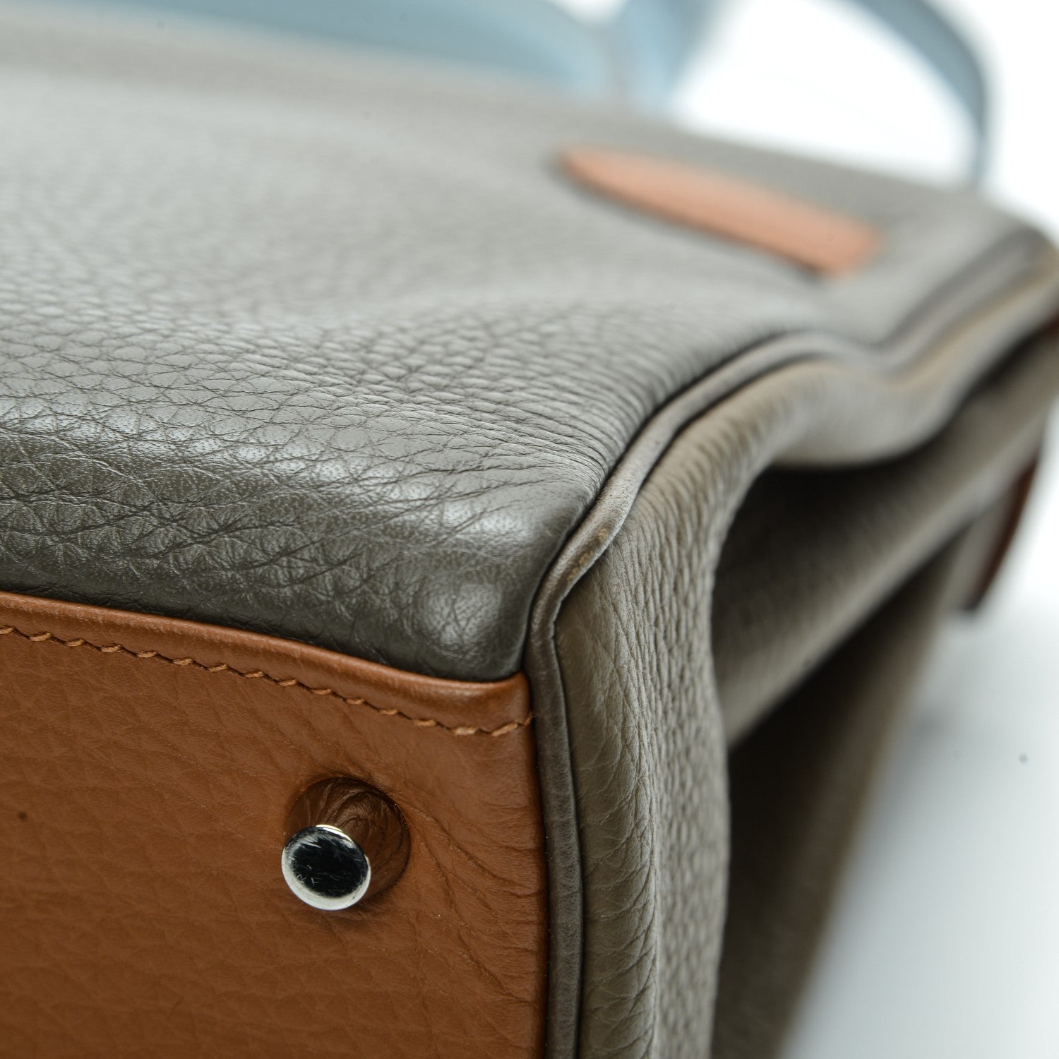 Hermes Taurillon Clemence Arlequin Kelly Retourne 32 Ultraviolet Etain 16 of 30