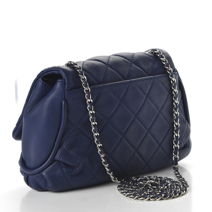 Chanel Calfskin Quilted CC Curvy Flap Blue 3 of 12