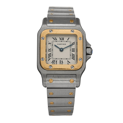 Cartier Stainless Steel 18K Yellow Gold 24mm Santos De Cartier Galbee Quartz Watch 1 of 5