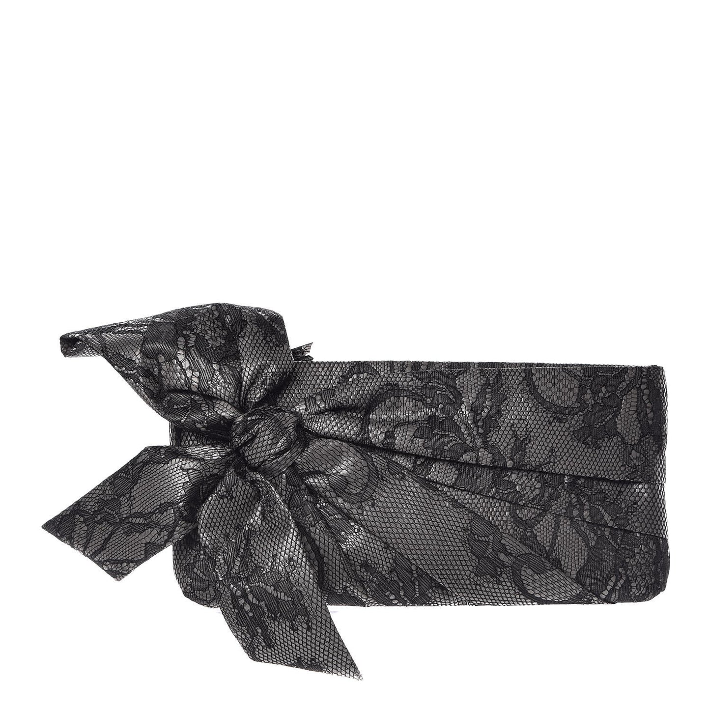 Lace Bow Clutch Black