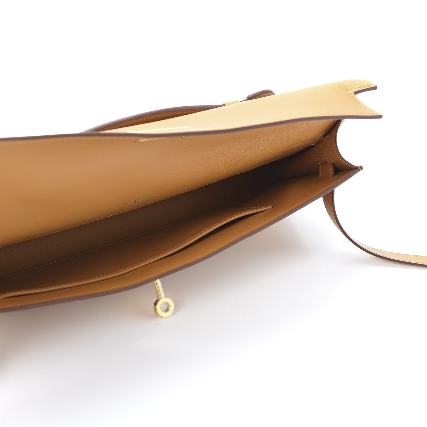 Swift Kelly Cut Clutch Pochette Sesame